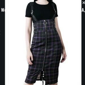 ❌ SOLD Killstar Tempest Tartan Purple Plaid Pencil